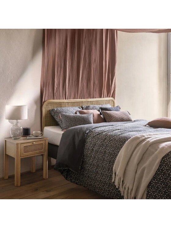 MIAhome MIAhome Lampa stołowa szklana z bawełnianym kloszem 43,5 cm Biały