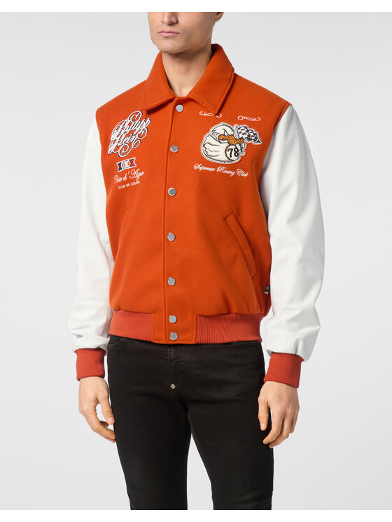 PHILIPP PLEIN PHILIPP PLEIN Kurtka bomber 24317 Pomarańczowy Regular Fit