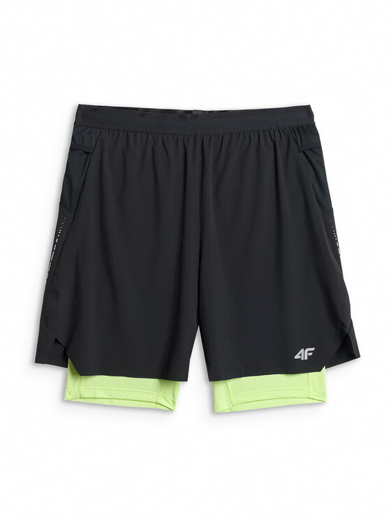 4F 4F Szorty sportowe RUNNING Czarny Regular Fit