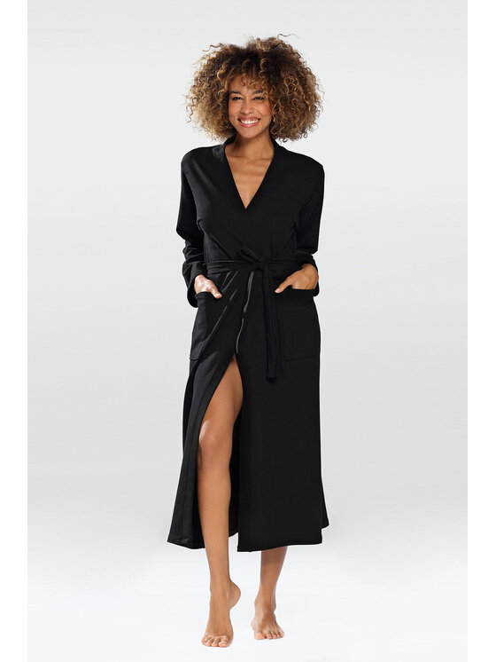 DKaren Lingerie Damski Szlafrok, rozmiar S, Czarny, Melissa