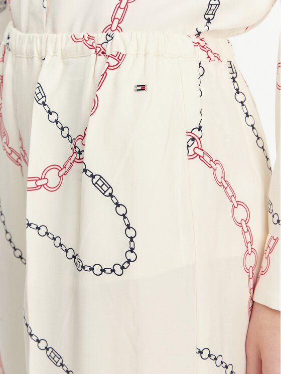 Tommy Hilfiger Tommy Hilfiger Hlače iz tkanine Soft Viscose Woven Pants WW0WW44542 Bela Relaxed Fit