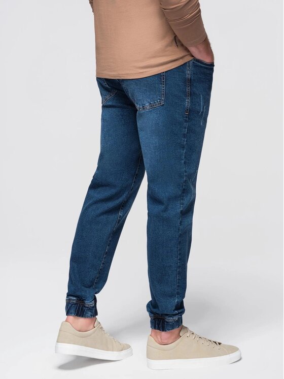 Ombre Ombre Jeansy OM-PADJ-0265 Niebieski Jogger Fit