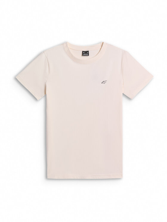 4F 4F T-Shirt BASIC+ Kremowy Regular Fit