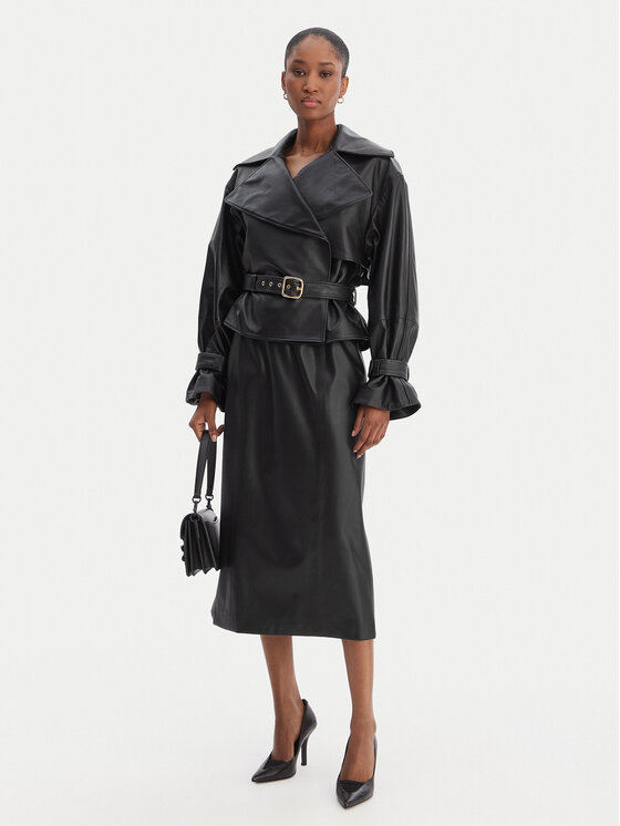 HUGO HUGO Giacca di pelle Lanitte 50560068 Nero Relaxed Fit