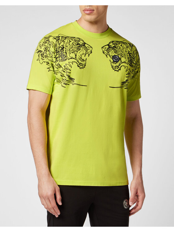 Plein Sport Plein Sport T-Shirt 9339 Żółty Regular Fit