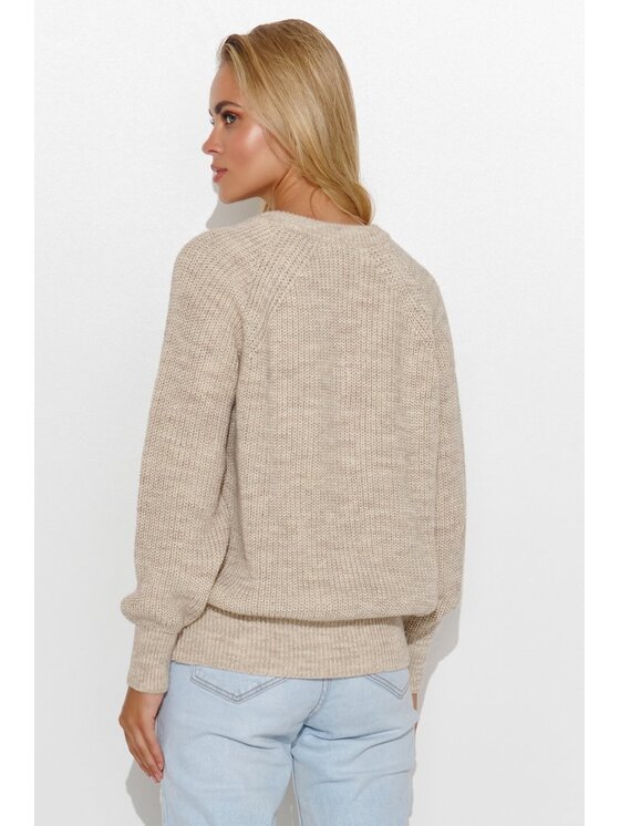 Makadamia Makadamia Sweter S140 Beżowy Regular Fit