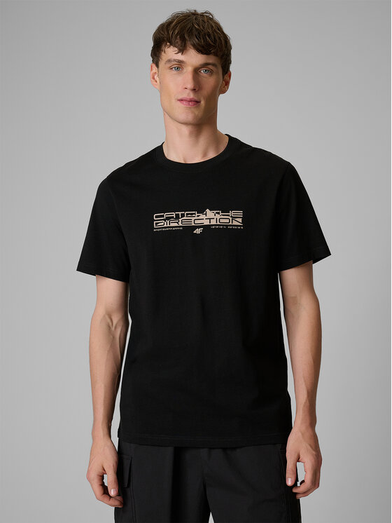 4F 4F T-Shirt TREKKING Czarny Regular Fit