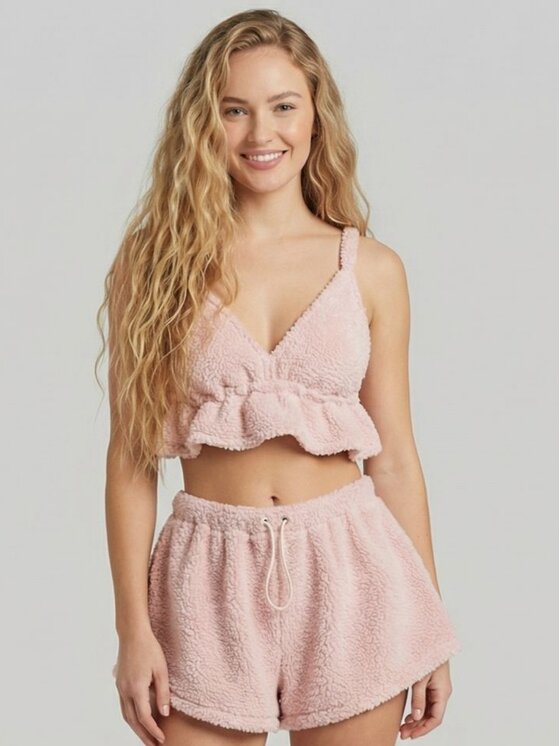 MissDenim MissDenim Dres Teddy Bear Różowy Basic Fit