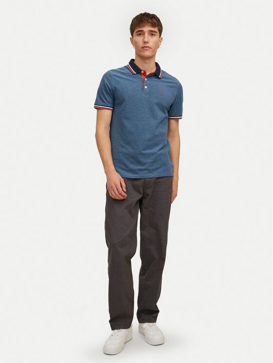 Jack & Jones Jack & Jones Polo Paulos 12136668 Niebieski Slim Fit