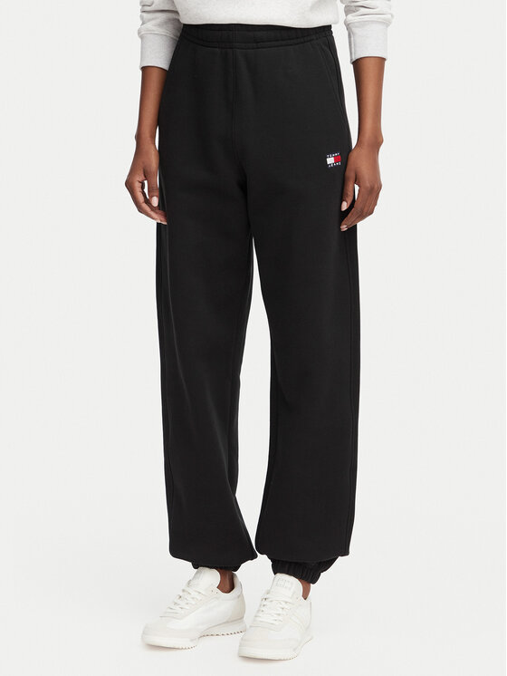 Tommy Jeans Pantaloni trening DW0DW22780 Negru Regular Fit