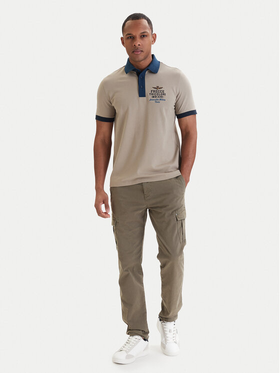 Aeronautica Militare Aeronautica Militare Tricou polo 261PO1908UP00191 Bej Slim Fit
