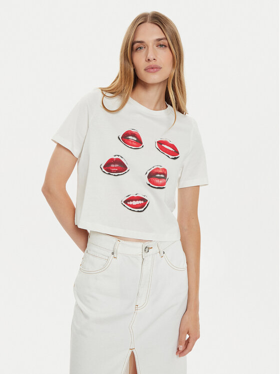 Vero Moda T-shirt Elena 10326789 Bijela Boxy Fit