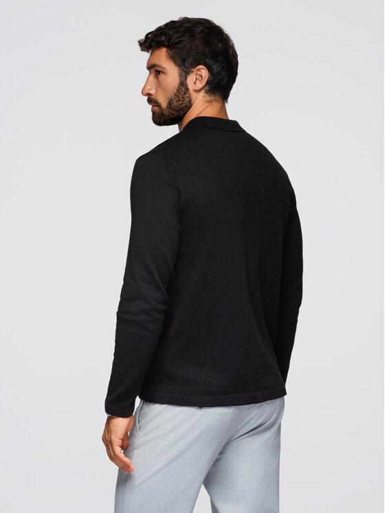 Ombre Ombre Longsleeve OM-POLS-0140 Czarny Regular Fit