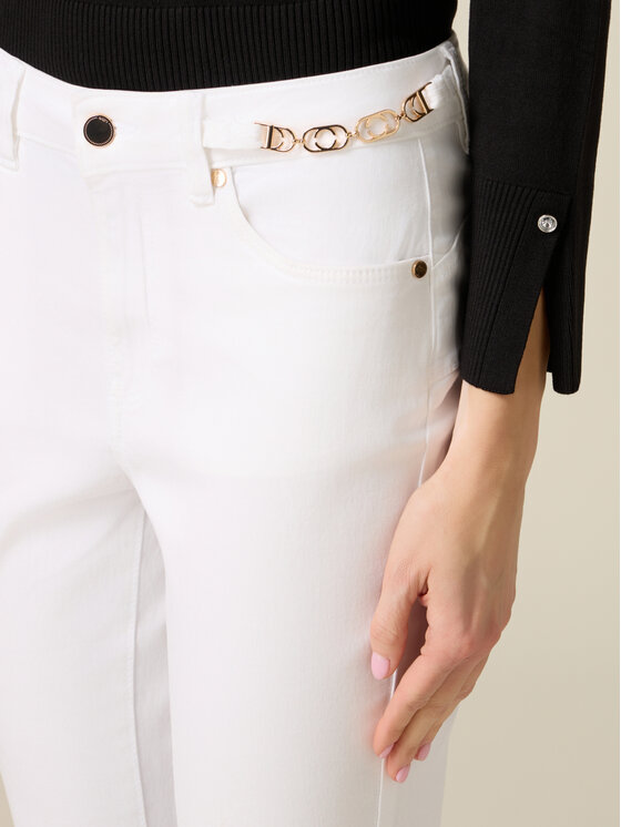 Oltre Oltre Pantaloni di tessuto P728R108903N011 Bianco Skin Fit