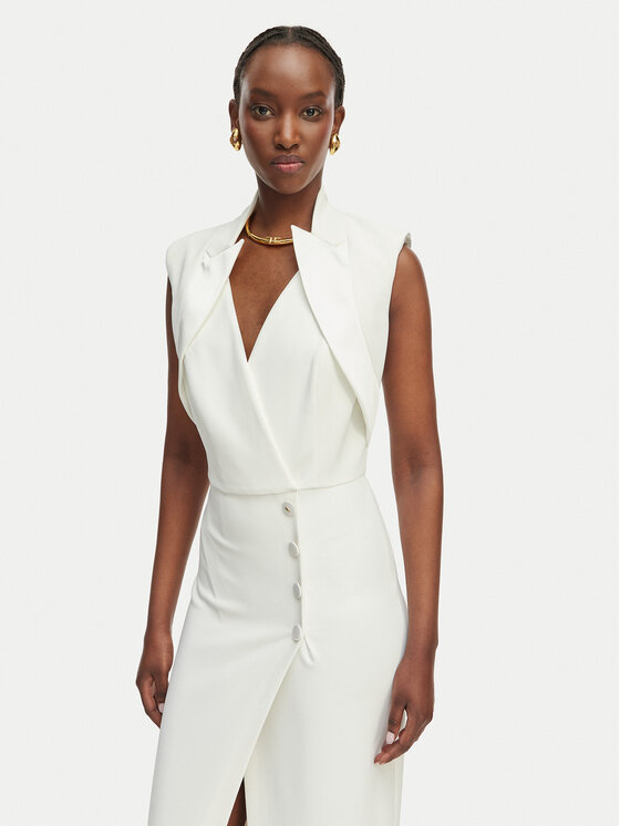 Elisabetta Franchi Elisabetta Franchi Večerna obleka AB-R31-61E2 Bela Regular Fit