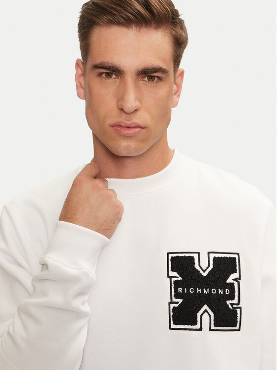 Richmond X Richmond X Majica dugih rukava Palmis UMA24034FE Bijela Regular Fit