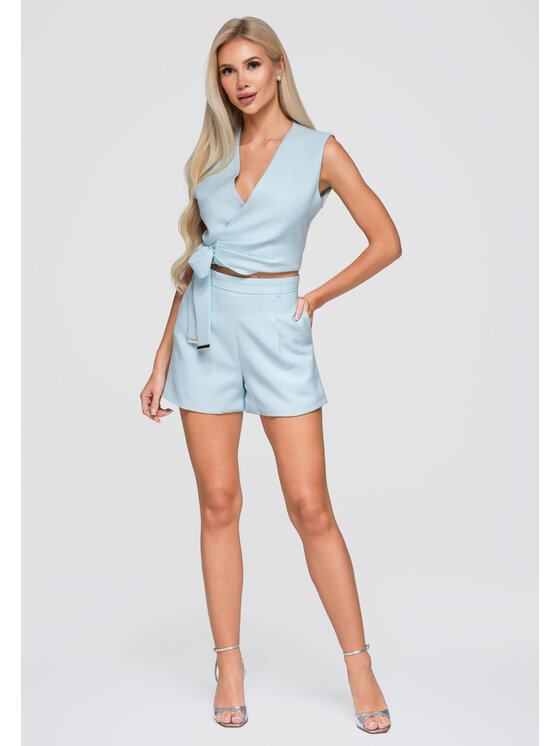 Ombre Ombre Szorty materiałowe OW-ST-E0023 Niebieski Regular Fit