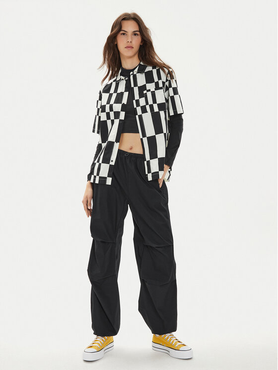 Converse Converse Παντελόνι υφασμάτινο W Parachute Pant 10026399-A01 Μαύρο Loose Fit
