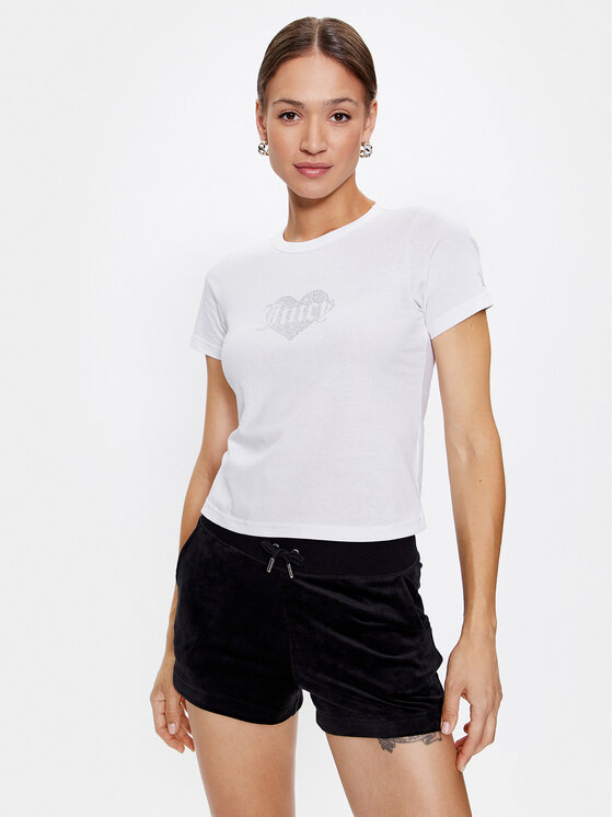 Juicy Couture Juicy Couture T-Shirt Haylee JCMCT223256 Biały Regular Fit