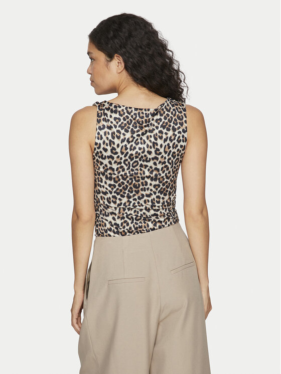 Vila Vila Top Kenza 14106850 Smeđa Slim Fit