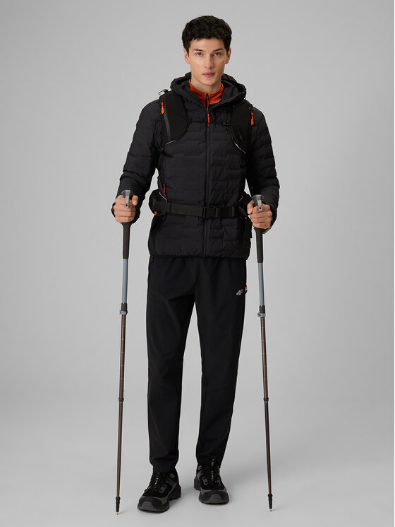 4F 4F Spodnie outdoor TREKKING Czarny Regular Fit