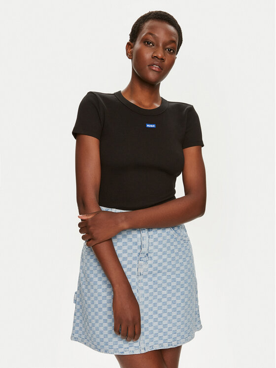 HUGO Hugo Póló Easy 50523924 Fekete Slim Fit