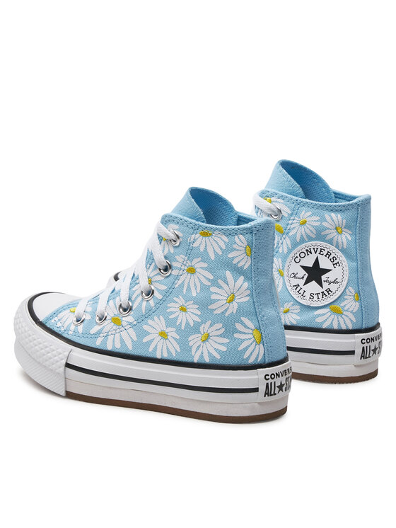 Converse Sneakers aus Stoff Chuck Taylor All Star Lift Platform Floral A06338C Blau Modivo