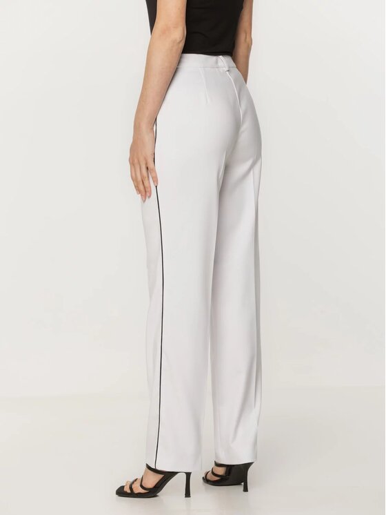 Willsoor Willsoor Komplet bluza i spodnie materiałowe 68129 Biały Regular Fit