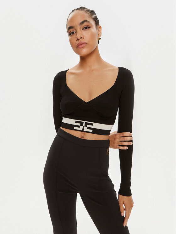 Elisabetta Franchi Elisabetta Franchi Bluza MK-55S-46E2-V250 Črna Slim Fit