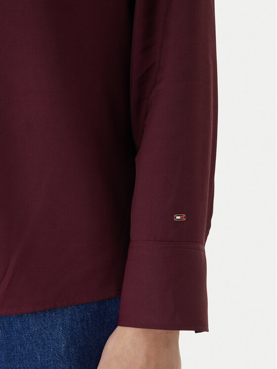 Tommy Hilfiger Tommy Hilfiger Särkpluus WW0WW47339 Bordoopunane Relaxed Fit