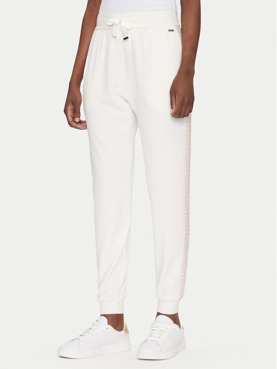 BOSS BOSS Sportinės kelnės Monogram 50535841 Écru Regular Fit