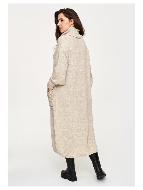 Makadamia Makadamia Sweter S178 Beżowy Loose Fit