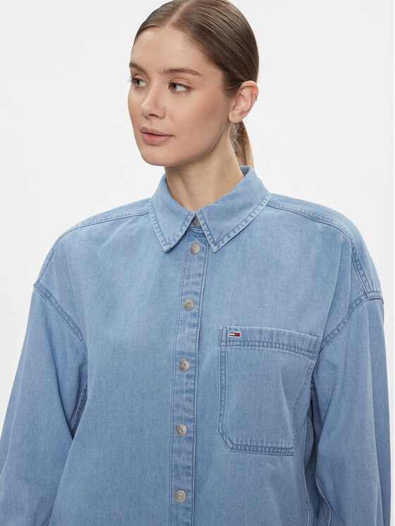 Tommy Jeans Tommy Jeans Τζιν πουκάμισο DW0DW17355 Μπλε Oversize