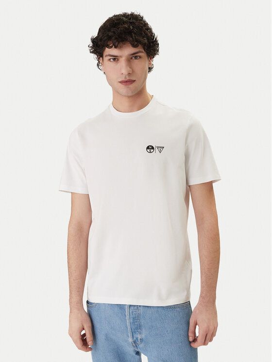 Guess Guess Marškinėliai GUESS x NORTH SAILS M6GI46 K3495 Balta Regular Fit