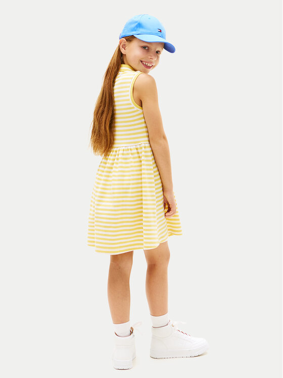 Tommy Hilfiger Tommy Hilfiger Vestito da giorno KG0KG08486 Giallo chiaro Regular Fit