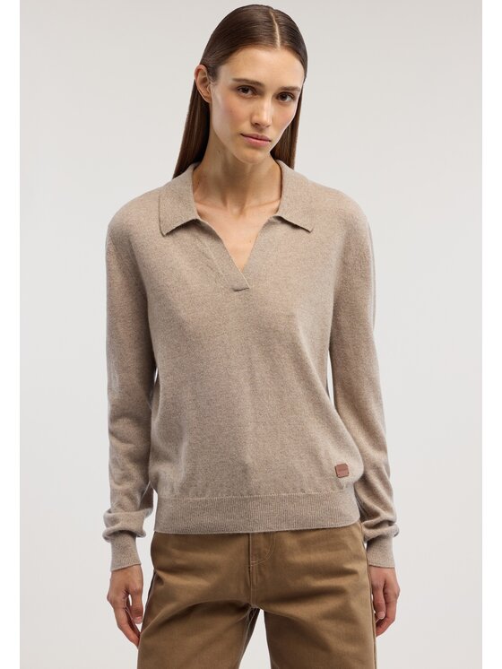 Trussardi Trussardi Sweter M0496001299N006 Kremowy Regular Fit