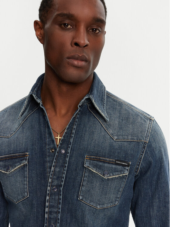 Dolce&Gabbana Dolce&Gabbana Koszula jeansowa G5JC8D G8GW9 Granatowy Regular Fit