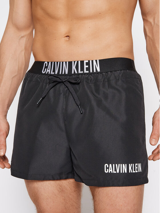 Calvin Klein Swimwear Szorty kąpielowe Drawstring Wb KM0KM00569 Czarny Regular Fit