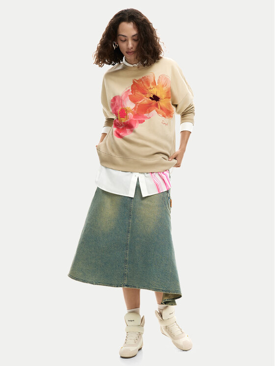Desigual Desigual Суитшърт Noah 26SWSK05 Бежов Regular Fit