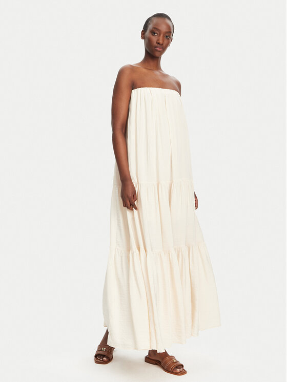 Eleh Eleh Sommerkleid ESS250065 Beige Regular Fit