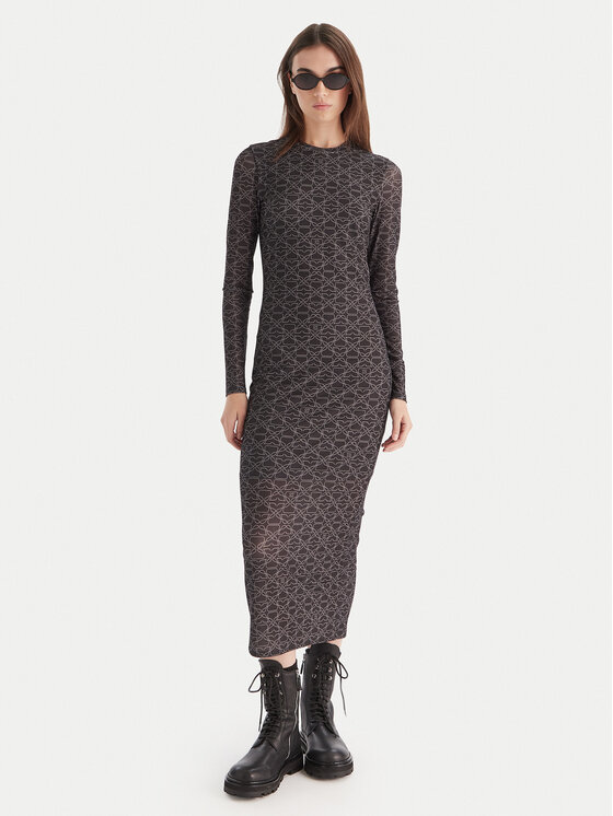 HUGO HUGO Hétköznapi ruha Nastan 50542400 Fekete Slim Fit
