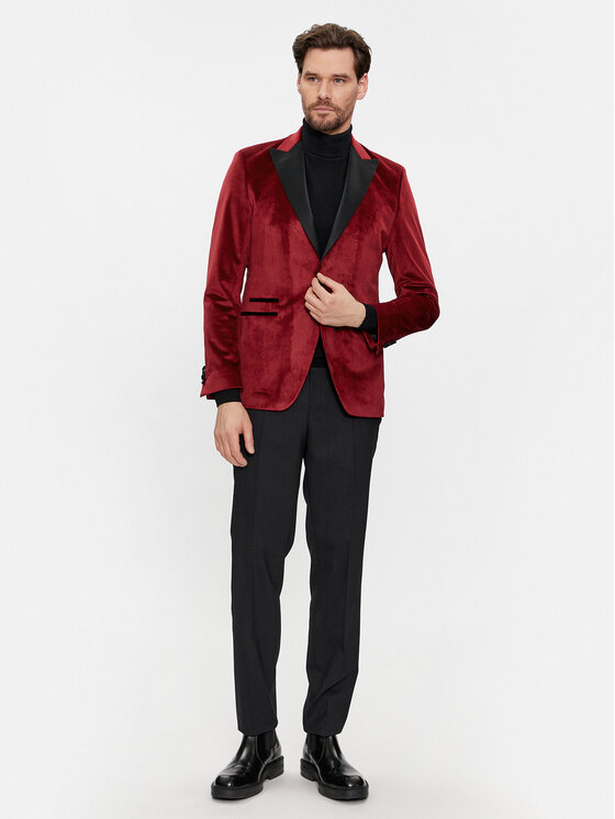KARL LAGERFELD KARL LAGERFELD Marynarka 155270 541009 Czerwony Slim Fit
