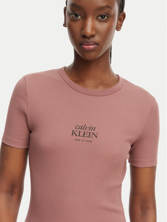 Calvin Klein Jeans Calvin Klein Jeans Poletna obleka LV044F241G Svetlo rjava Slim Fit