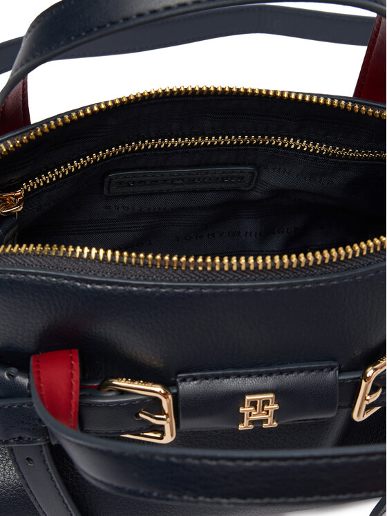 Tommy Hilfiger Tommy Hilfiger Geantă Th Buckle Mini Tote AW0AW19034 Bleumarin