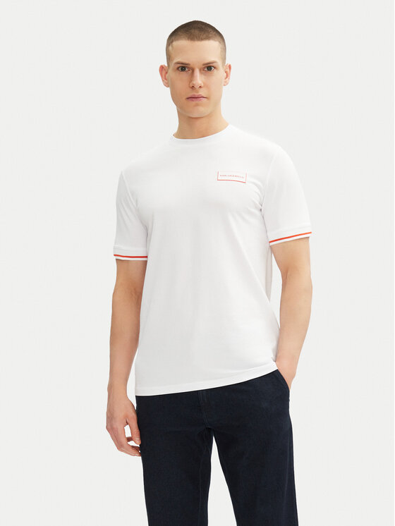 KARL LAGERFELD KARL LAGERFELD Tricou 755020 552221 Alb Regular Fit