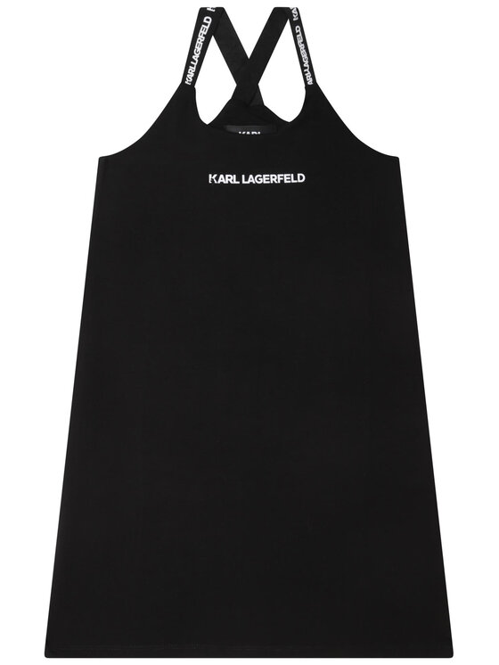 Karl Lagerfeld Kids Vsakodnevna obleka Z12232 S Črna Regular Fit