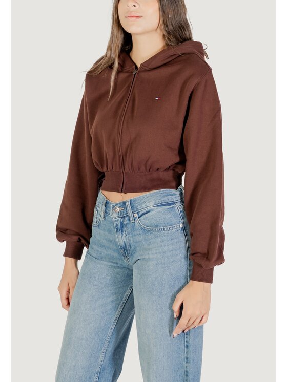Tommy Jeans Tommy Jeans Felpa TJW RLX CRP S-FLAG Z Marrone Casual Fit