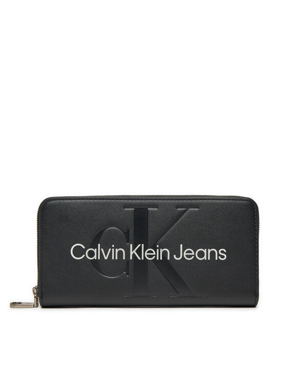 Női Nagy női pénztárca Calvin Klein Jeans, Fekete, Sculpted Mono Zip Around Mono K60K607634