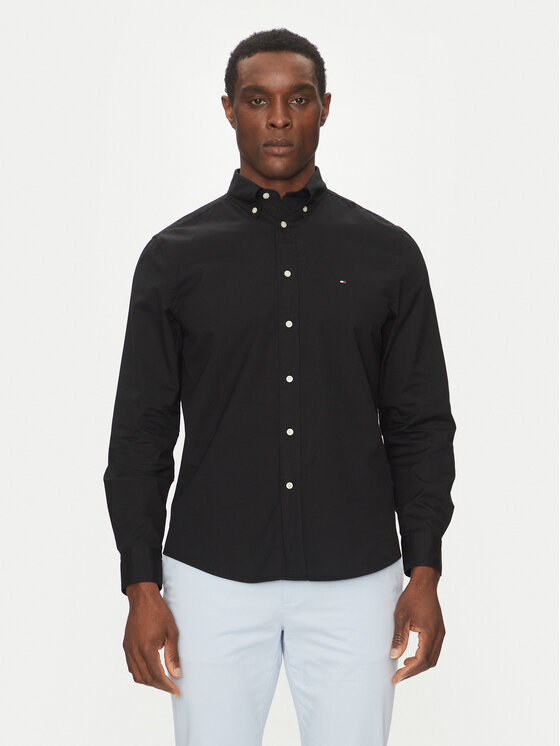 Tommy Hilfiger Tommy Hilfiger Košile Core Flex MW0MW39988 Černá Regular Fit