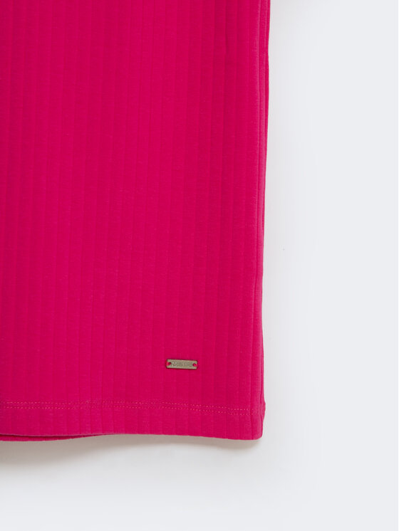BIG STAR BIG STAR Sukienka dzianinowa EDMI Różowy Slim Fit